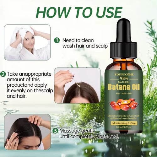 Natural Batana Oil for Hair Growth Pure Batana Oil Hair Shine Strengthen for Women Prevent Hair Loss Eliminate Split Ends 1/3Pcs