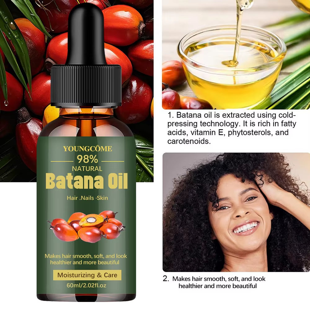 Natural Batana Oil for Hair Growth Pure Batana Oil Hair Shine Strengthen for Women Prevent Hair Loss Eliminate Split Ends 1/3Pcs